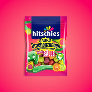 Hitschies - Saure Drachenzungen - Brizzl Bälle - 100 g