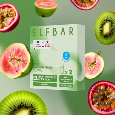 Elf Bar - ELFA - Prefilled Pods - Kiwi Passion Fruit Guava - Nikotinfrei