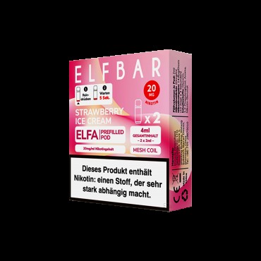 Elf Bar - ELFA - Prefilled Pod - Strawberry Ice Cream