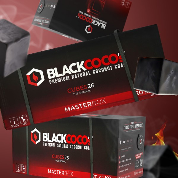 Black Coco's - Naturkohle -  Cubes 26 - Masterbox - 20 kg
