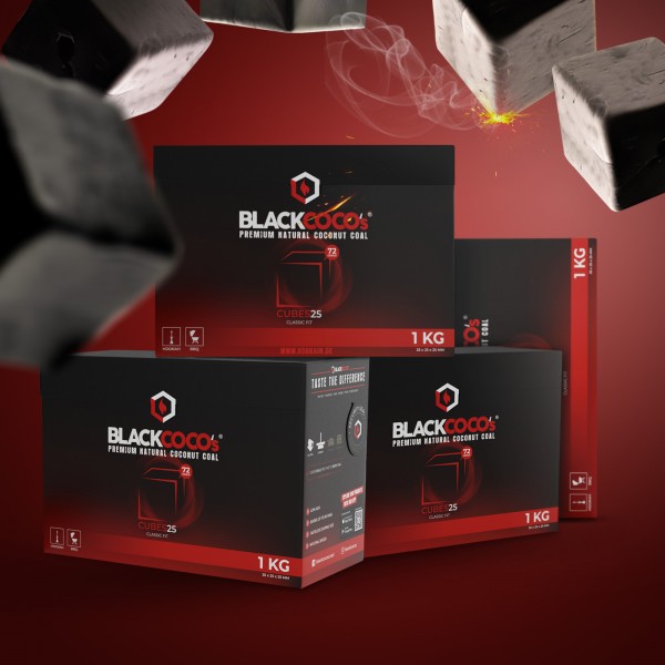 Black Coco's - Naturkohle -  Cubes 25 - 4 kg