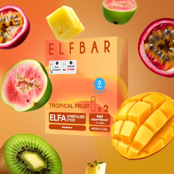 Elf Bar - ELFA - Prefilled Pods - Tropical Fruit - Nikotinfrei