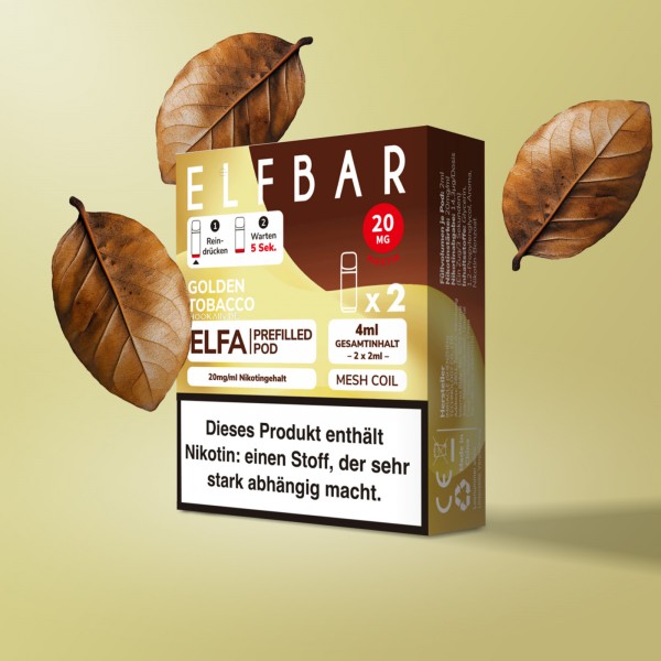 Elf Bar - ELFA - Prefilled Pod - Golden Tobacco