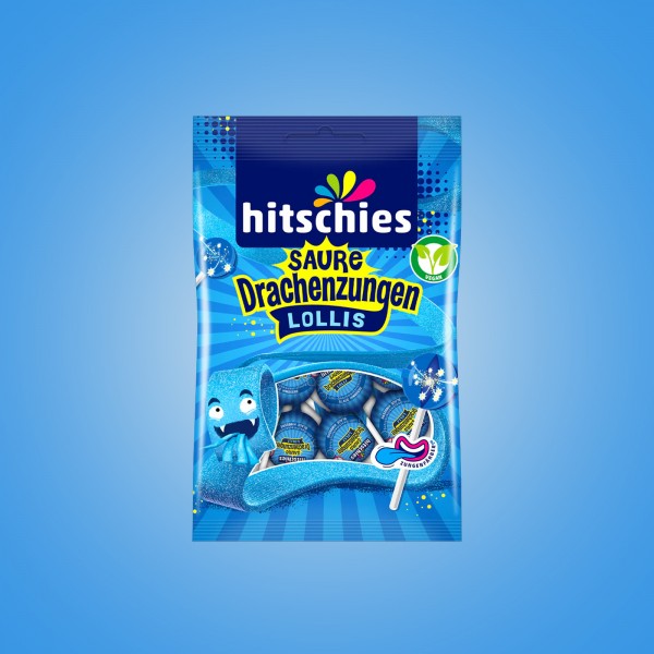 Hitschies - Saure Drachenzungen - Lollis - Blau