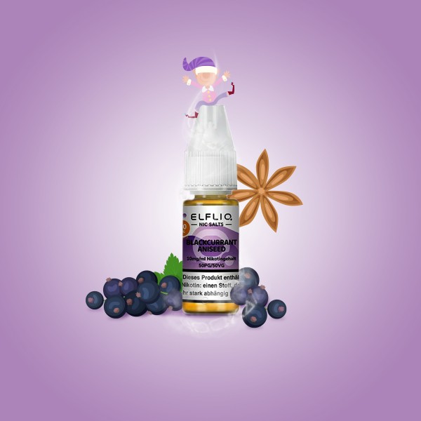 Elf Bar - ElfliQ - E-Liquid - Nikotinsalz - Blackcurrant Aniseed - 10 mg