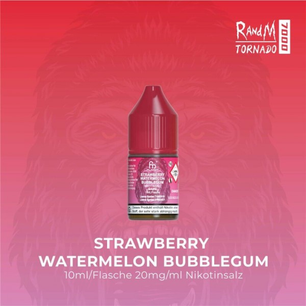 RandM Tornado 7000 - Strawberry Watermelon Bubblegum - E-Liquid - Nikotinsalz - 20 mg