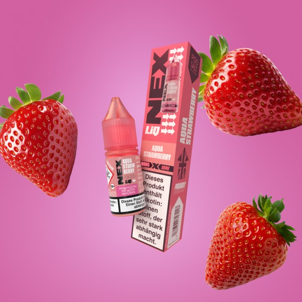 NexLiq - Pod Salt- NicSalt - Aqua Strawberry - 10 ml - 0 mg