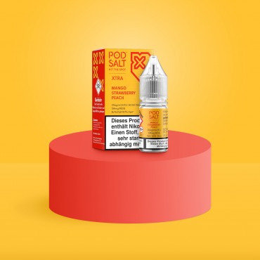 Pod Salt Xtra - E-Liquid - Nikotinsalz - Mango Strawberry Peach - 10 ml - 20 mg Pod Salt Xtra - E-Liquid - Nikotinsalz - Mango Strawberry Peach - 10 ml - 20 mg