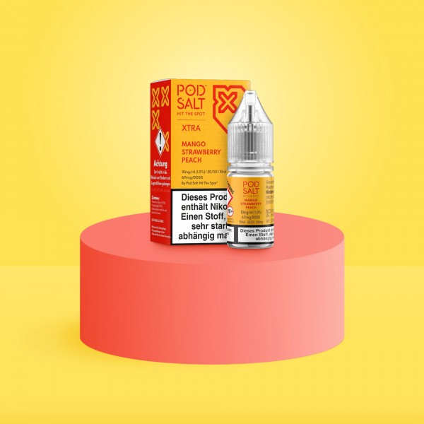 Pod Salt Xtra - E-Liquid - Nikotinsalz - Mango Strawberry Peach - 10 ml - 10 mg