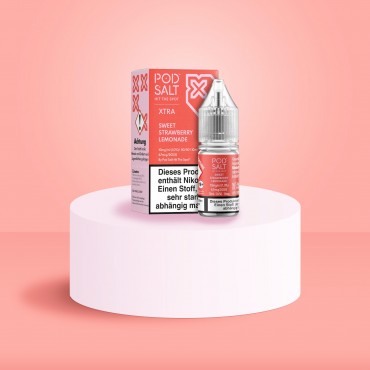 Pod Salt Xtra - E-Liquid - Nikotinsalz - Sweet Strawberry Lemonade - 10 ml - 10 mg Pod Salt Xtra - E-Liquid - Nikotinsalz - Sweet Strawberry Lemonade - 10 ml - 10 mg