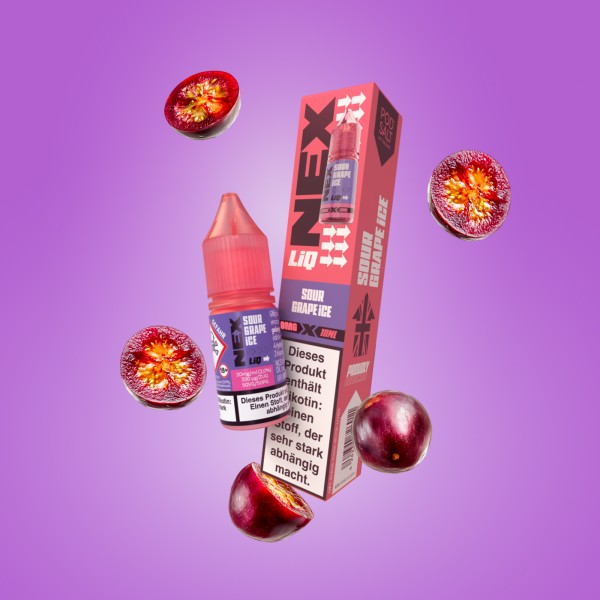 NexLiq - Pod Salt- NicSalt - Sour Grape Ice - 10 ml - 0 mg