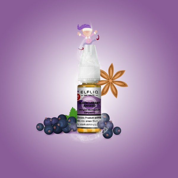 Elf Bar - ElfliQ - E-Liquid - Nikotinsalz - Blackcurrant Aniseed - 20 mg