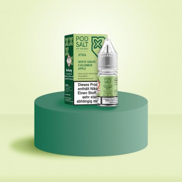 Pod Salt Xtra - E-Liquid - Nikotinsalz - White Grape Cucumber Apple - 10 ml - 10 mg