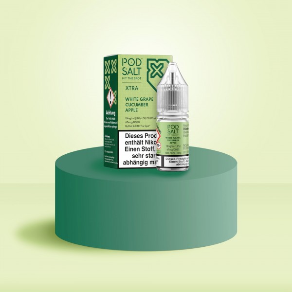Pod Salt Xtra - E-Liquid - Nikotinsalz - White Grape Cucumber Apple - 10 ml - 10 mg