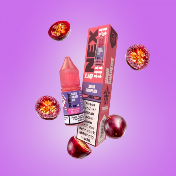 NexLiq - Pod Salt- NicSalt - Sour Grape Ice - 10 ml - 10 mg