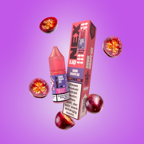 NexLiq - Pod Salt- NicSalt - Sour Grape Ice - 10 ml - 20 mg