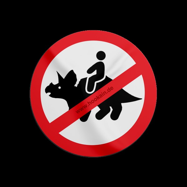 Hookain - Sticker -  Dino Reitverbot - 9.5 cm - Rund