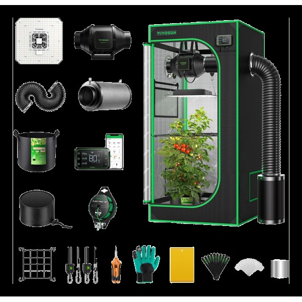 Vivosun - Smart Growbox Set - AllInOne Connect 80s + AeroLight150S - 80 x 80 x 160 cm