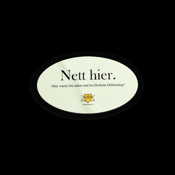 Hookain - Sticker -  Nett Hier - 9.5 x 14.5 cm - Oval