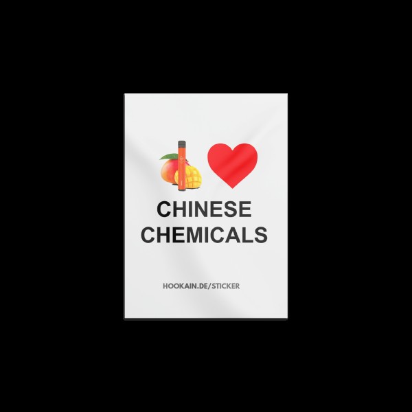 Hookain - Sticker - I Love Chinese Chemicals - 7.4 x 7.4 cm